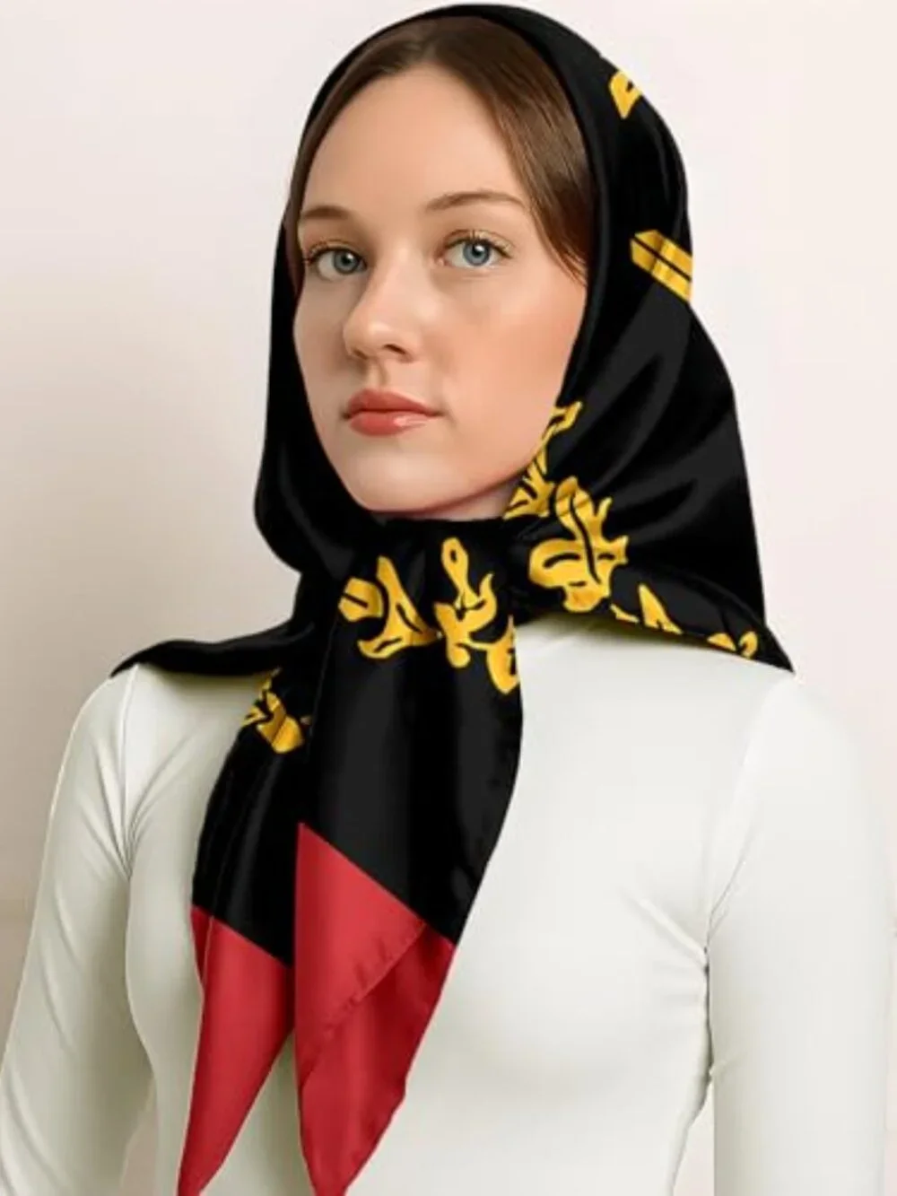 Women's Silk Scarf Large Square Satin Head Scarf Neck Wrap